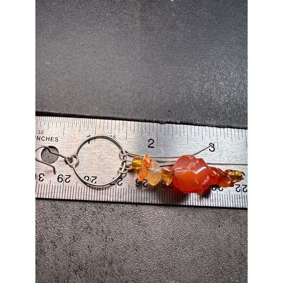Vintage carnelian sterling silver dangle earrings - Picture 15 of 16